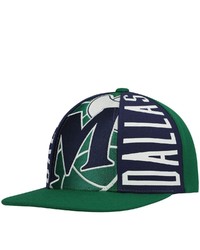 Mitchell & Ness Green Dallas Mavericks Hardwood Classics Big Face Callout Snapback Hat
