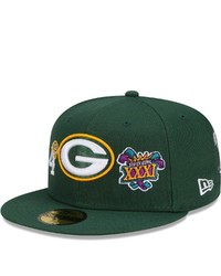 New Era Green Green Bay Packers 4x Super Bowl Champions Count The Rings 59fifty Fitted Hat
