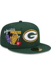 New Era Green Green Bay Packers City Cluster 59fifty Fitted Hat
