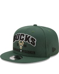 New Era Green Milwaukee Bucks Stacked 9fifty Snapback Hat