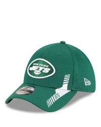 New Era Green New York Jets 2021 Nfl Sideline Home 39thirty Flex Hat