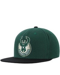Mitchell & Ness Greenblack Milwaukee Bucks Two Tone Wool Snapback Hat At Nordstrom