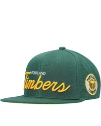 Mitchell & Ness Greenyellow Portland Timbers Historic Logo Since 96 Foundation Script Snapback Hat At Nordstrom