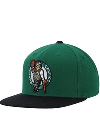 Mitchell & Ness Kelly Greenblack Boston Celtics Two Tone Wool Snapback Hat