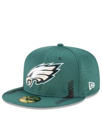 New Era Midnight Green Philadelphia Eagles 2021 Nfl Sideline Home 59fifty Fitted Hat