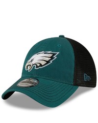 New Era Midnight Greenblack Philadelphia Eagles Team Fronted Trucker 9twenty Snapback Hat At Nordstrom