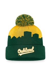 FANATICS Branded Greengold Oakland Athletics Hometown Cuffed Pom Knit Hat At Nordstrom