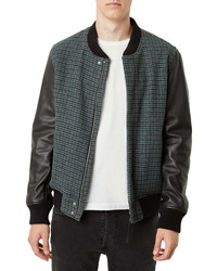French Connection Houndstooth Bomber Jacket