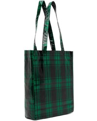 A.P.C. Green Black Check Lou Tote