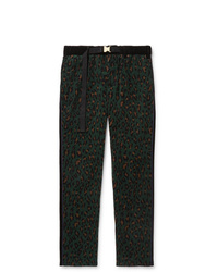 Sacai Leopard Print Cotton Corduroy Trousers