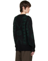 South2 West8 Black Green Loose Sweater