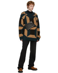 Dries Van Noten Brown Navy Colorblocked Sweater