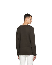 Moncler Khaki Wool Logo Sweater