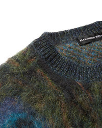 Alexander McQueen Peacock Intarsia Mohair Blend Sweater