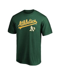 FANATICS Branded Green Oakland Athletics Team Logo Lockup T Shirt