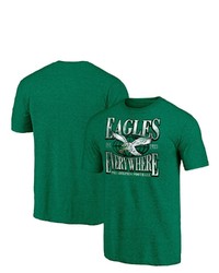 FANATICS Branded Heathered Kelly Green Philadelphia Eagles Hometown Collection Vintage Tri Blend T Shirt