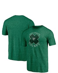 FANATICS Branded Heathered Kelly Green Pittsburgh Penguins Celtic Tri Blend T Shirt
