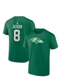 FANATICS Branded Lamar Jackson Green Baltimore Ravens St Patricks Day Icon Player T Shirt At Nordstrom