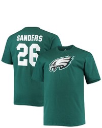 FANATICS Branded Miles Sanders Midnight Green Philadelphia Eagles Big Tall Player Name Number T Shirt