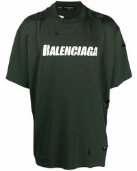 Balenciaga Distressed Logo Print T Shirt