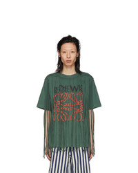 Loewe Green Anagram Fringes T Shirt