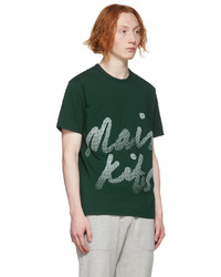 MAISON KITSUNÉ Green Handwriting Classic T Shirt