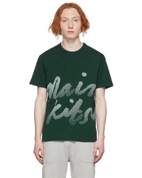 MAISON KITSUNÉ Green Handwriting Classic T Shirt