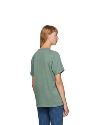 MAISON KITSUNE Green Lotus Fox T Shirt