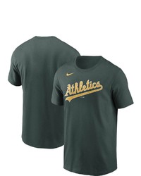 Nike Green Oakland Athletics Team Wordmark T Shirt