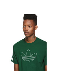 adidas Originals Green Outline Trefoil T Shirt