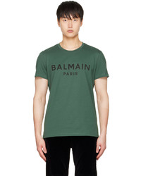 Balmain Green Print T Shirt