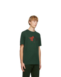 Ps By Paul Smith Green Zebras T Shirt