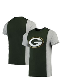 REFRIED APPAREL Greengray Green Bay Packers Sustainable Upcycled Split T Shirt