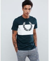 Fred Perry Laurel Wreath Print T Shirt In Green