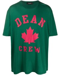 DSQUARED2 Leaf Logo Cotton T Shirt