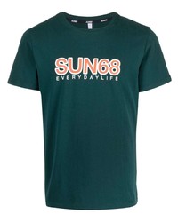 Sun 68 Logo Print Cotton T Shirt