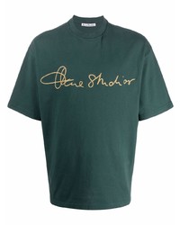 Acne Studios Signature Logo Print Crew Neck T Shirt