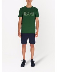 BOSS HUGO BOSS Striped Logo Print T Shirt