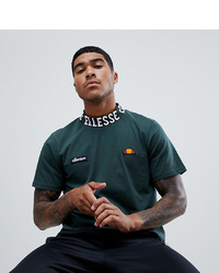 Ellesse T Shirt With Repeat Logo Neckline In Green