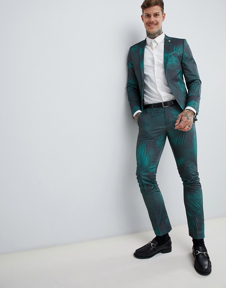 Skinny Fit Suit Pants With Belt Detail | boohooMAN USA