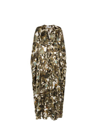 MÄRTA LARSSON Printed Crystal Pyrite Silk Kaftan Maxi Dress