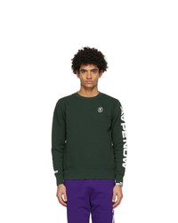 Dark Green Print Fleece Sweatshirt