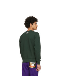 AAPE BY A BATHING APE Green Detachable Logo Sweatshirt