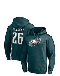 FANATICS Branded Miles Sanders Green Philadelphia Eagles Player Icon Name Number Pullover Hoodie