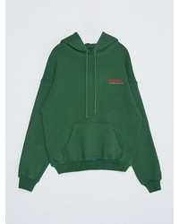 Embroidered Logo Hoodie Green