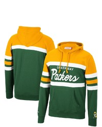 Mitchell & Ness Goldgreen Green Bay Packers Head Coach Pullover Hoodie