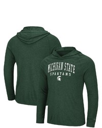 Colosseum Green Michigan State Spartans Campus Long Sleeve Hooded T Shirt In Heather Green At Nordstrom
