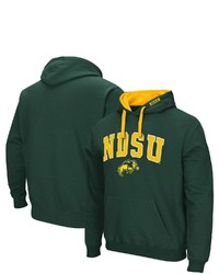 Colosseum Green Ndsu Bison Arch Logo 20 Pullover Hoodie