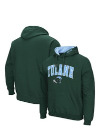 Colosseum Green Tulane Green Wave Arch And Logo Pullover Hoodie