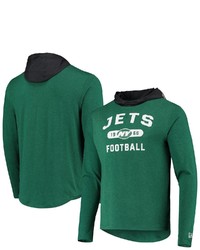 New Era Greenblack New York Jets Active Block Hoodie Long Sleeve T Shirt